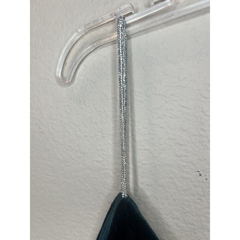 Women’s Rachel Zoe Emerald Velvet Blouse Crystal Embellished Straps Size Large - Picture 6 of 14